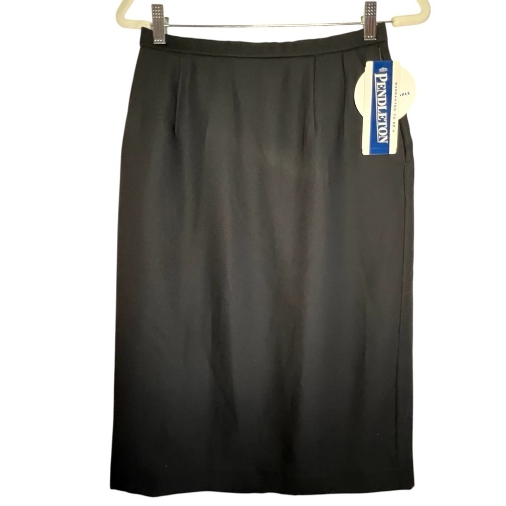 Vintage Pendleton Pencil Skirt Washable Made in USA Black Size 10